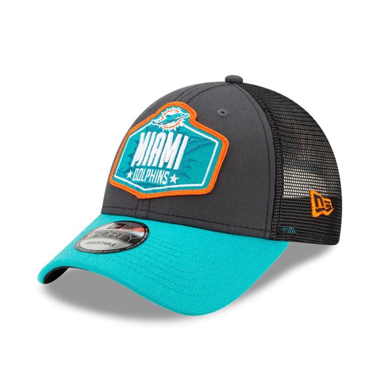 Gorras New Era Truckers Grises - Miami Dolphins NFL Draft 63914MCWO